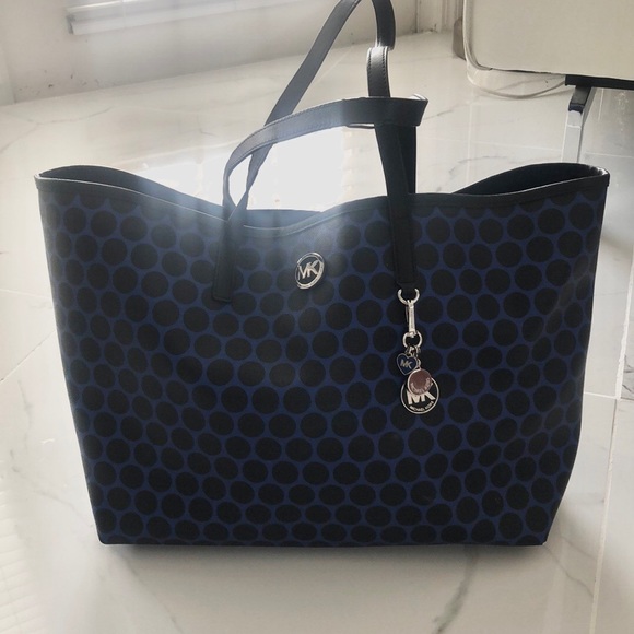 Michael Kors polka dot print Kiki black &navy blue - Picture 6 of 11